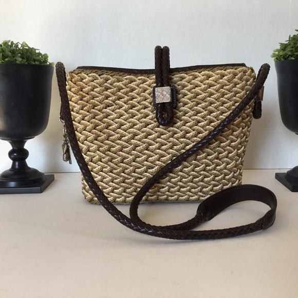 Brighton Handbags - Brighton Straw Weaved Crossbody